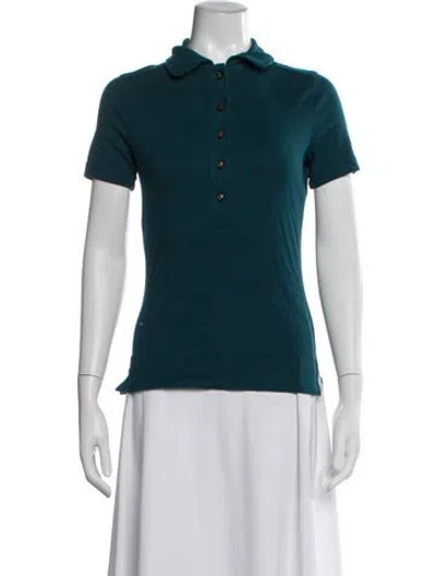 Pre-owned Tory Burch Short Sleeve Polo W/ Tags In Blue