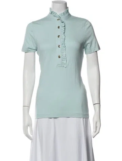 Pre-owned Tory Burch Short Sleeve Polo W/ Tags In Blue
