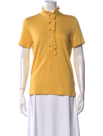 Pre-owned Tory Burch Short Sleeve Polo W/ Tags In Yellow