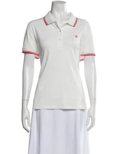 Pre-owned Tory Burch Short Sleeve Polo In White