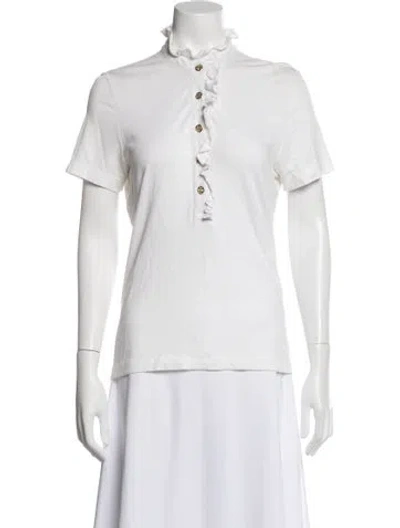 Pre-owned Tory Burch Short Sleeve Polo In White