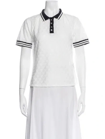 Pre-owned Tory Burch Short Sleeve Polo In White