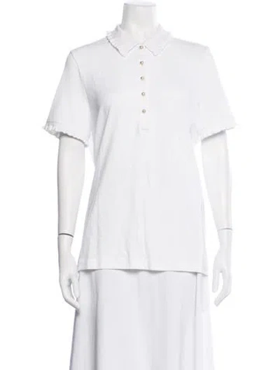 Pre-owned Tory Burch Short Sleeve Polo In White