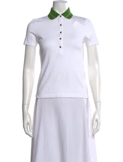 Pre-owned Tory Burch Short Sleeve Polo In White