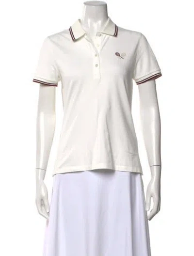 Pre-owned Tory Burch Short Sleeve Polo In White