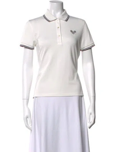 Pre-owned Tory Burch Short Sleeve Polo In White