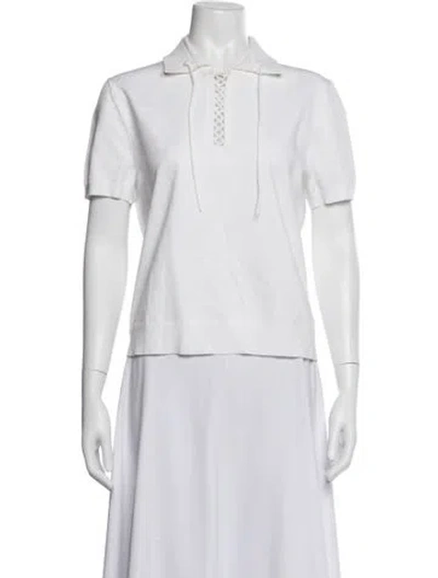 Pre-owned Tory Burch Short Sleeve Polo In White