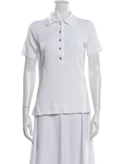 Pre-owned Tory Burch Short Sleeve Polo In White