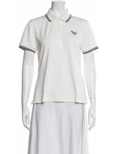 Pre-owned Tory Burch Short Sleeve Polo In White