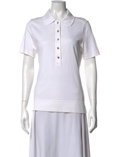 Pre-owned Tory Burch Short Sleeve Polo In White
