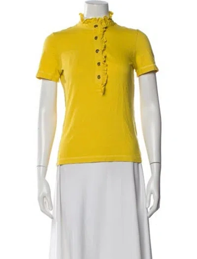Pre-owned Tory Burch Short Sleeve Polo In Yellow