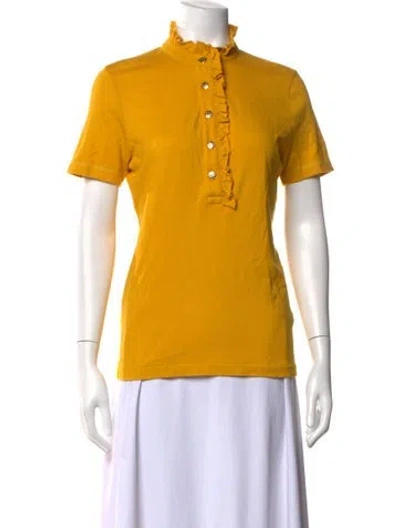 Pre-owned Tory Burch Short Sleeve Polo In Yellow