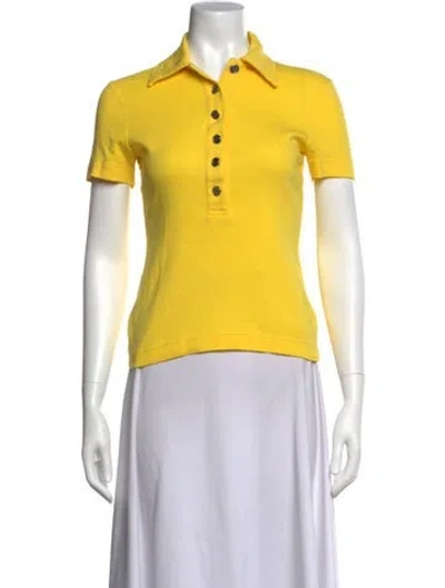 Pre-owned Tory Burch Short Sleeve Polo In Yellow