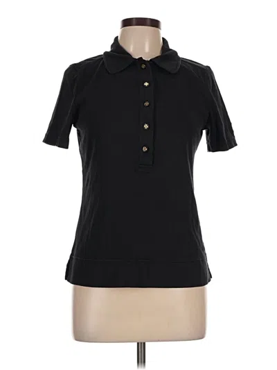 Pre-owned Tory Burch Short Sleeve Top Black Collared Neckline Tops
