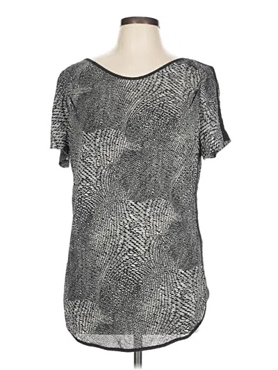 Pre-owned Tory Burch Short Sleeve Top Gray Scoop Neck Tops