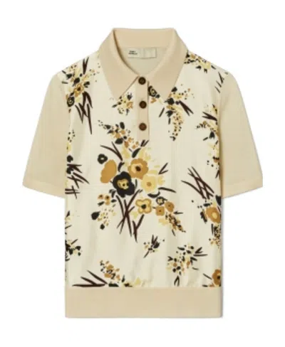 Tory Burch Short-sleeved Polo Shirt In Nude