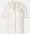 Tory Burch Linen Camp Short-sleeved Shirt In White