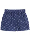 Tory Burch Printed Silk Blend Shorts In Blue