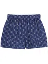 Tory Burch Printed Silk Blend Shorts In Blue