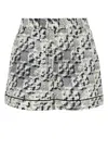 Tory Burch Silk Shorts With Pixelated Logo Print In Printed