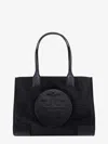 Tory Burch Small Ella Shopping Bag In Recycled Fabric With Front Logo In Black