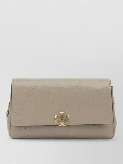 Tory Burch Shoulder Bag Chain Strap Quilted Design In Brown