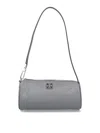 Tory Burch Virginia Cylinder Bag With Double-t Plaque In Gray
