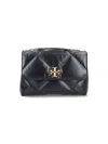 Tory Burch Small Kira Diamond Quilted Convertible Leather Shoulder Bag In Black