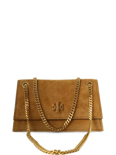 Tory Burch Shoulder Bag Suede "kira Turnlock" In Brown