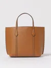 Tory Burch Small Perry Leather Tote Bag In Brown