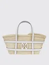 Tory Burch Woven White Leather Crossbody Bag With Iconic Logo In White