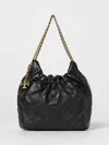 Tory Burch Fleming Distressed Mini Hobo Bag Shoulder Bags Black In Black