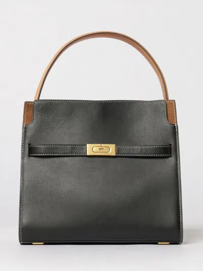 Tory Burch Small Lee Radziwill Leather Top Handle Bag In Black