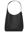 Tory Burch 'rony' Black Shoulder Bag With Thin Strap And Logo Button In Leather Woman