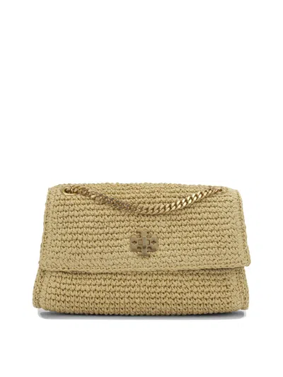 Tory Burch Mini Kira Turnlock Straw Convertible Shoulder Bag In Brown
