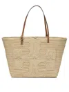 Tory Burch Ella Structured Straw Large Tote Bag Natural In Nude