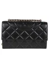 Tory Burch Quilted Chain Strap Crossbody Bag In Black
