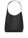 Tory Burch Romy Hobo Bag With Textured Leather And Gold Accents In Black