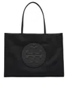 Tory Burch Ella Leather Tote Bag In Black