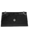 Tory Burch Kira Turnlock Leather Convertible Shoulder Bag In Black