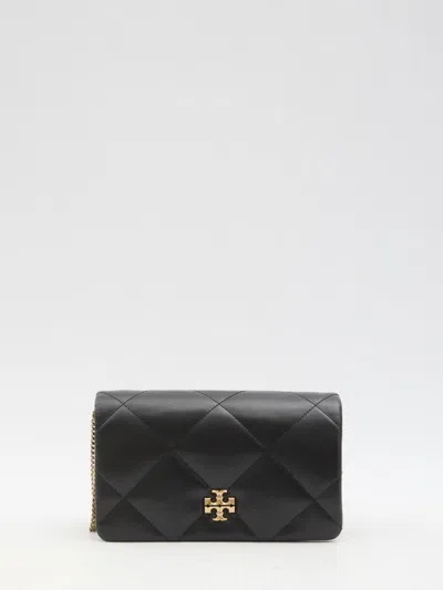 Tory Burch Kira Pave Lobo Diamond Quilt Clutch In Black