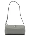 Tory Burch Cylindrical Grey Nylon Shoulder Bag In Gray