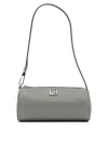 Tory Burch Virginia Cylinder Bag With Double-t Plaque In Gray