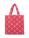 Tory Burch T Monogram Terry-cloth Tote Bag In Red