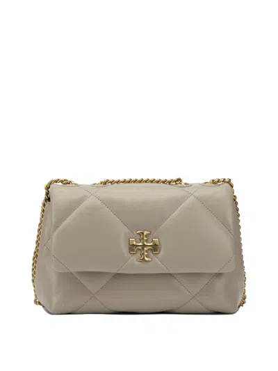 Tory Burch Small Kira Quilted Leather Shoulder Bag In Gray
