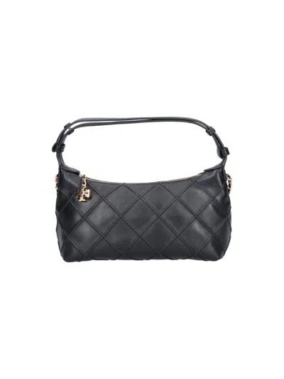 Tory Burch Shoulder Pouch "fleming" In Black