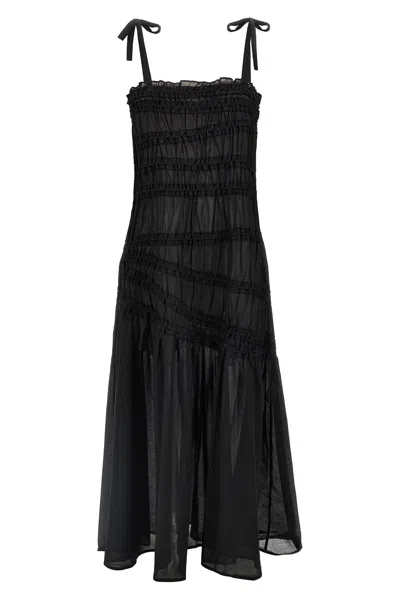Tory Burch 'shoulder Tie' Dress In Black