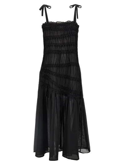 Tory Burch 'shoulder Tie' Dress In Black