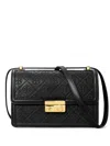 Tory Burch T Monogram Leather Shoulder Bag In Black