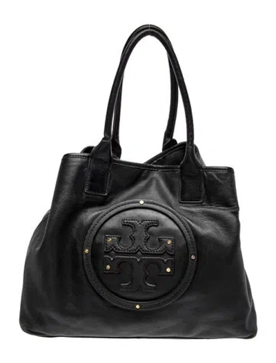 Pre-owned Tory Burch Signature Backpack In Black